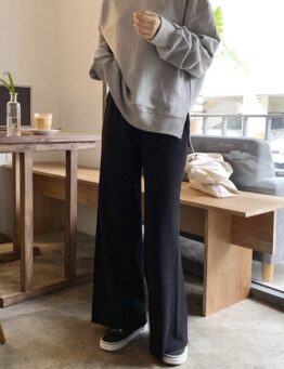 正韓  長腿姐姐鬆緊針織長褲 made in korea