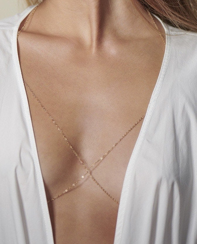 Bralette 布拉蕾潮妞14K包金比基尼鍊 Made in USA