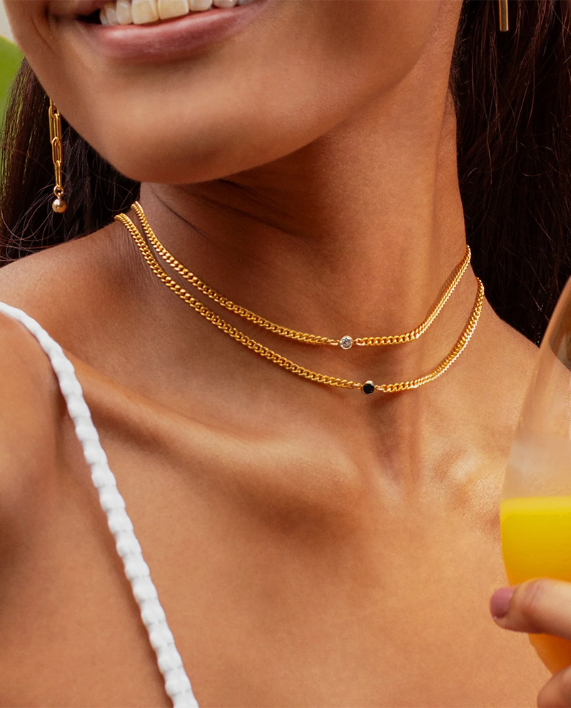 Curb Chain Bezel 黑鑽古巴鍊 Made in Singapore