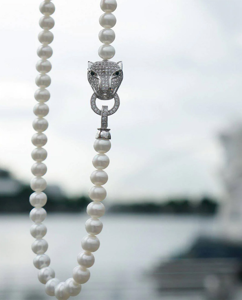rainforest 雨林系列 美洲豹珍珠項鍊 made in singapore