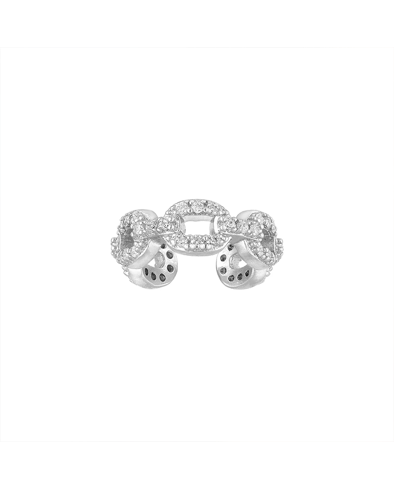Luxe Pave 純銀鍊結耳骨夾(單入) Made in Singapore