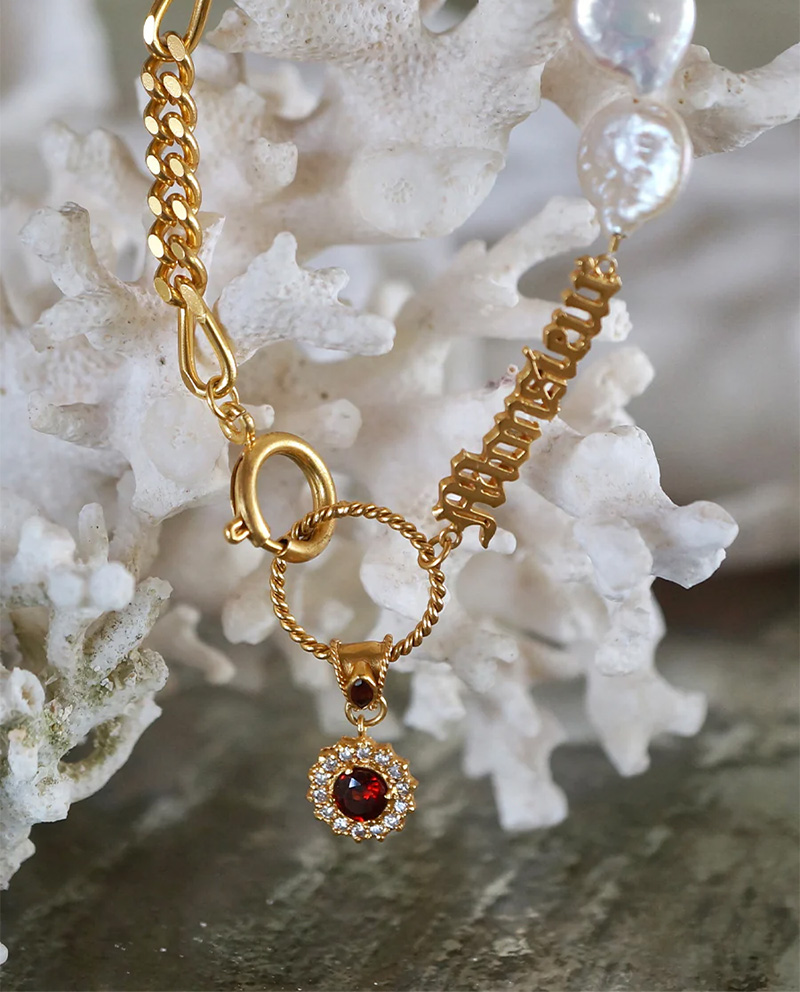 LIQUOR TASTE 香醇餘韻珍珠石榴石手鍊 Made in Bali