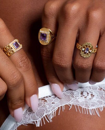 精緻輪廓紫水晶戒指