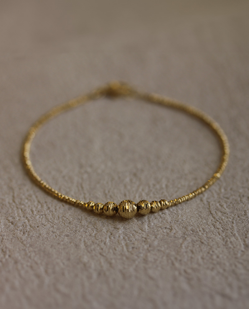 18K金水晶球手鍊