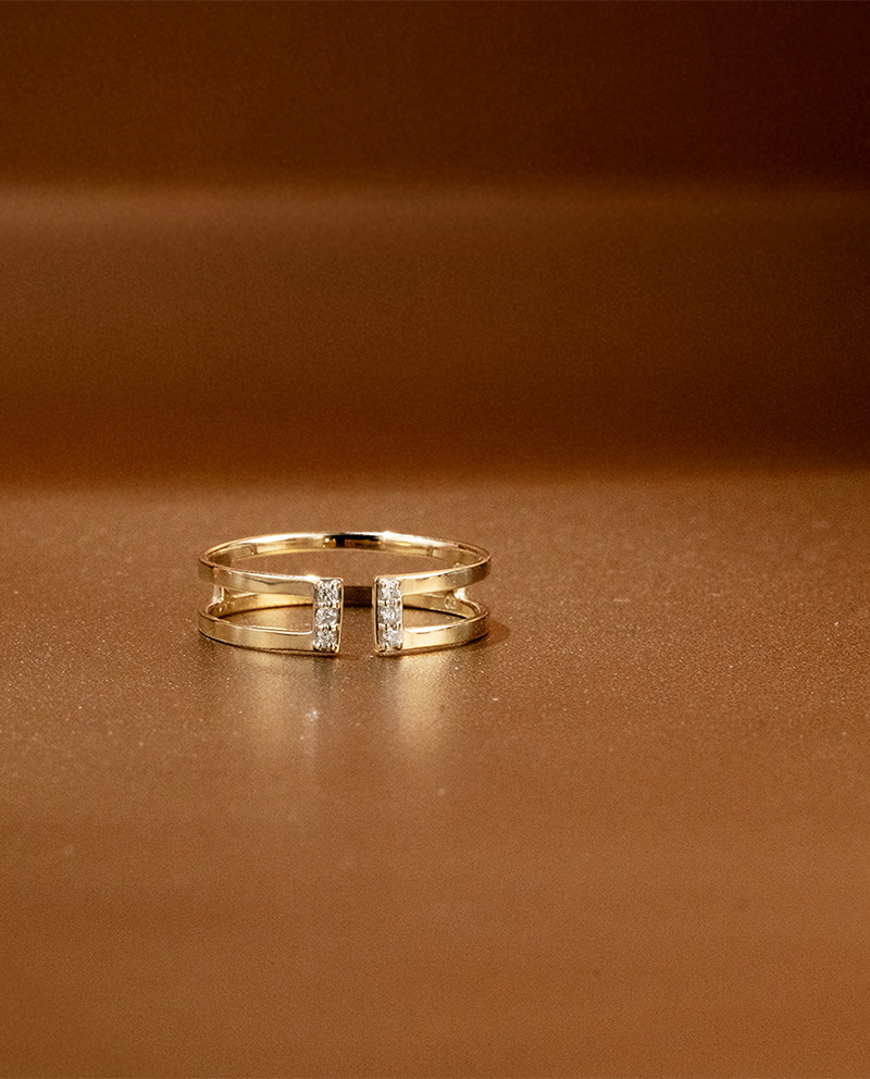 K10 安藤之光細鑽開口戒指