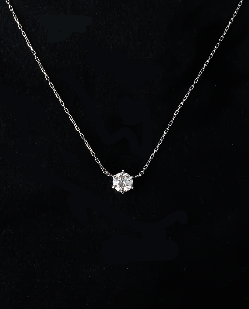 Éclat PT900 鉑金六爪單鑽項鍊 0.20ct
