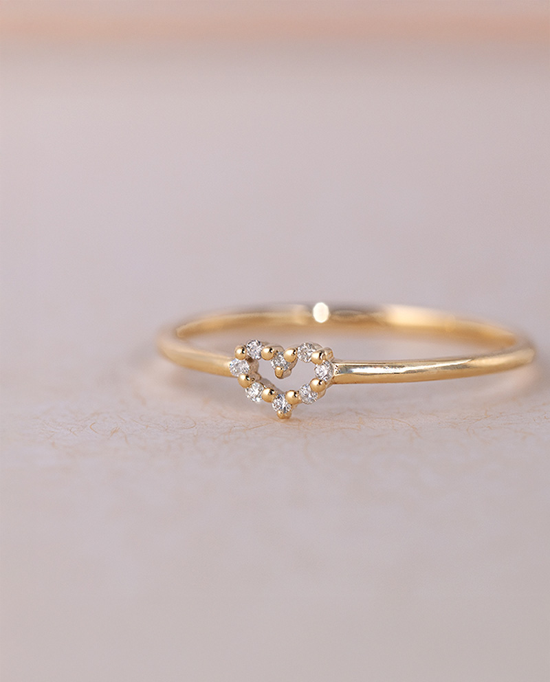 K10 愛心糖鑽石戒指