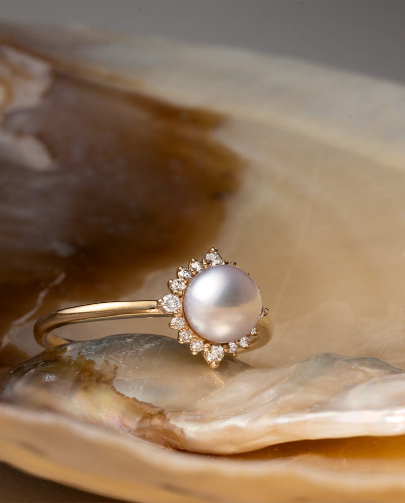 K10 女爵Akoya珍珠戒指