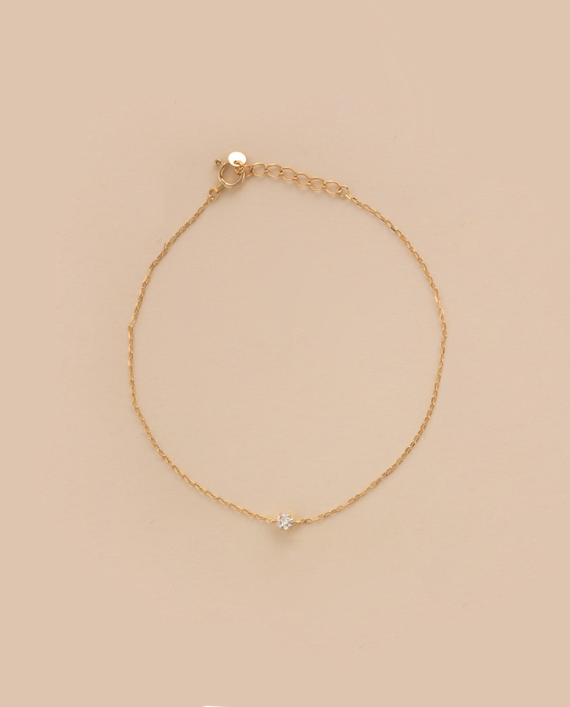K18 經典單鑽手鍊 0.08ct