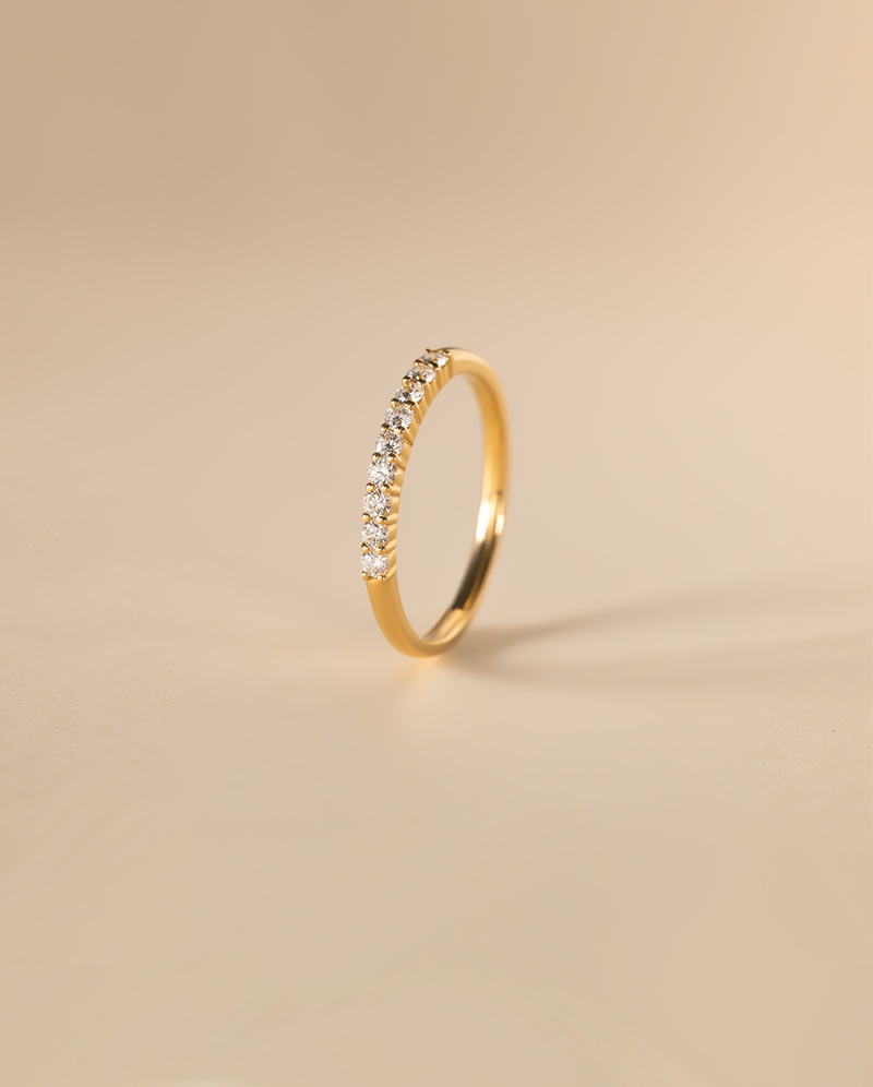 K18 蘊永八心八箭鑽石線戒(附證書) 0.2ct