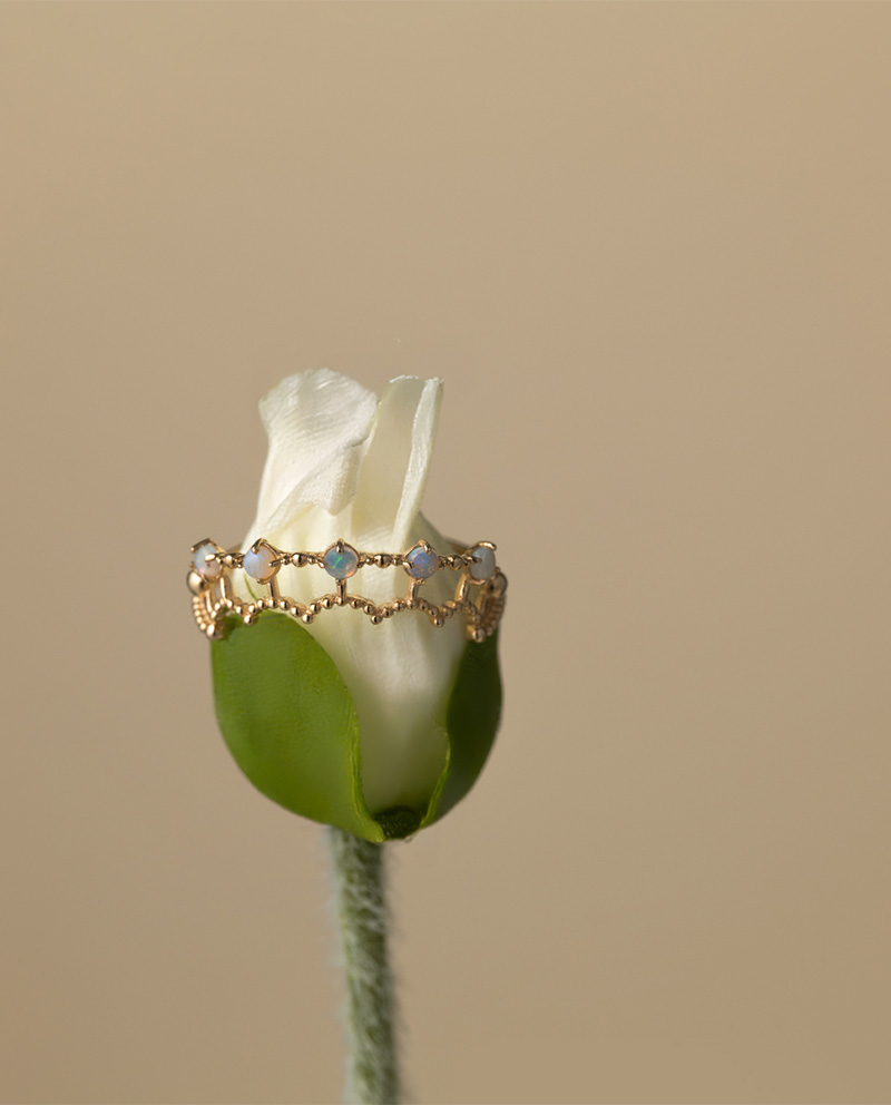 K10 夢幻王冠蛋白石戒指