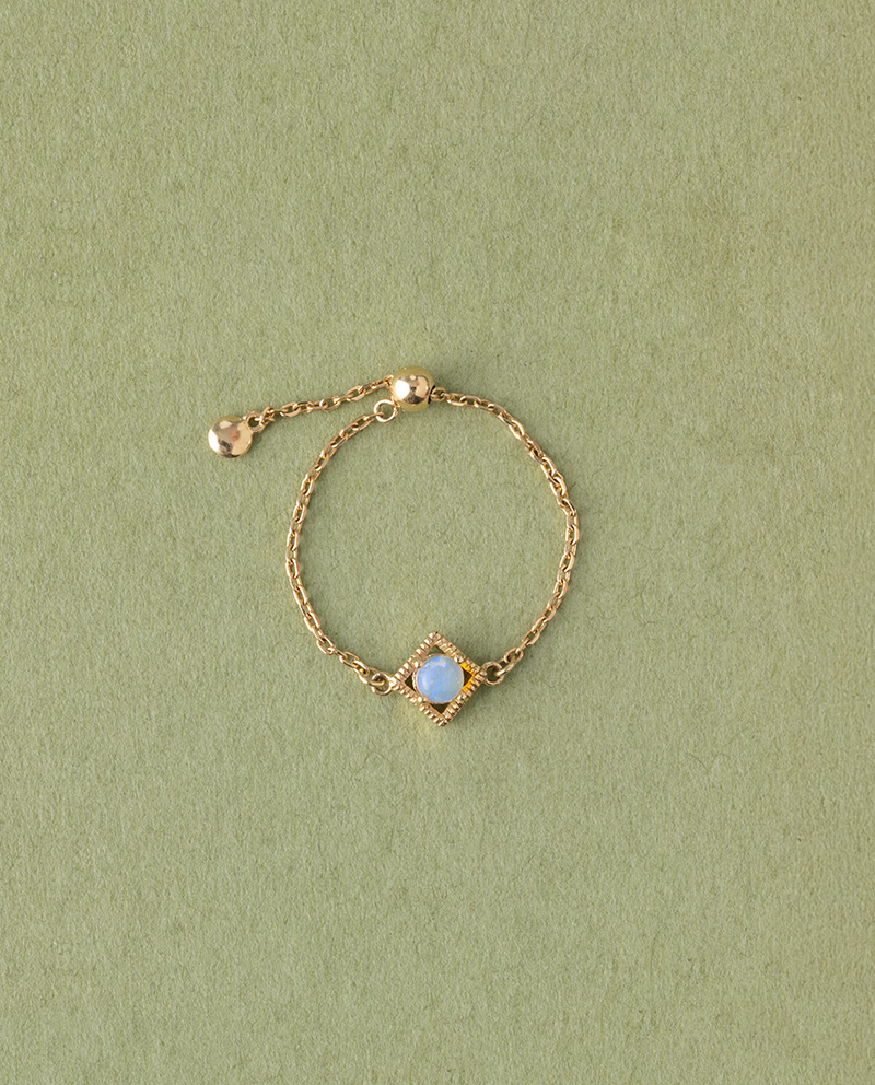 K10 菱框蛋白石鍊戒