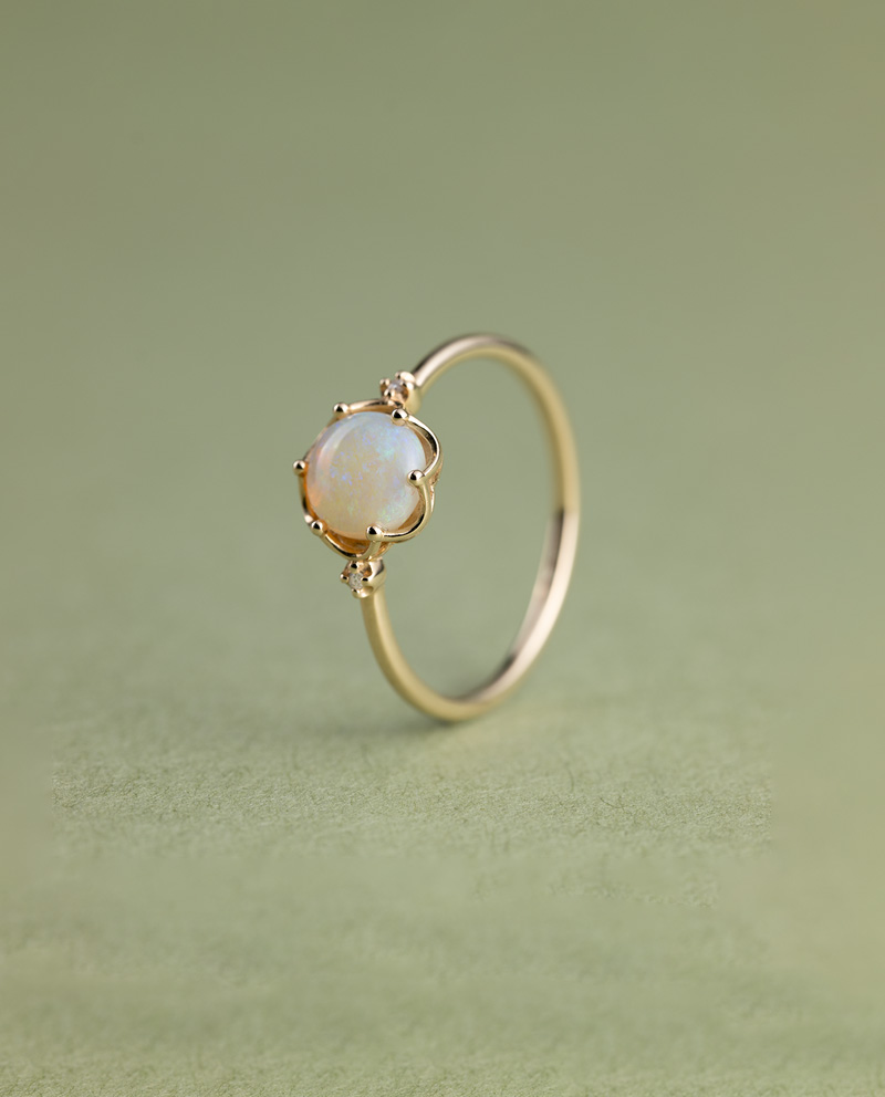 K10 蘊白蛋白石戒指