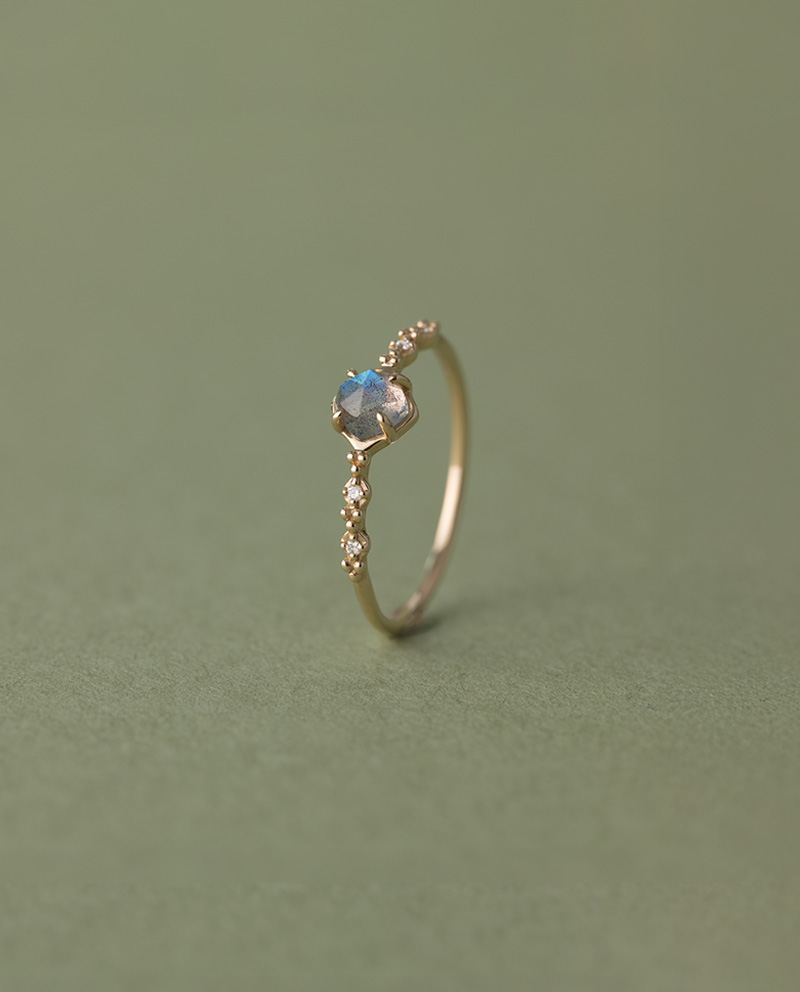 K10 藍光拉長石戒指