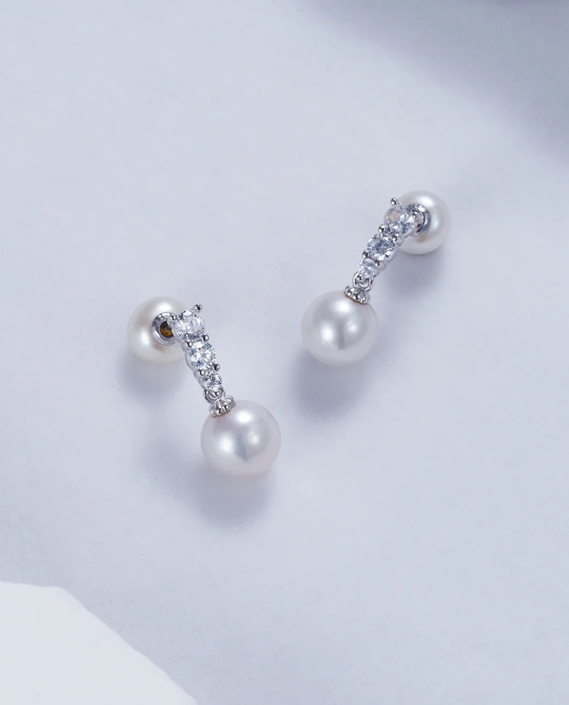 白色婚禮珍珠耳環