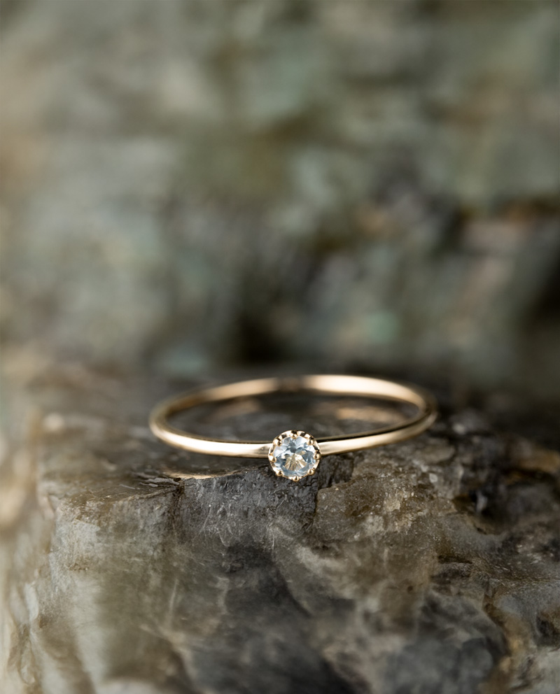 K10 森語海藍寶戒指