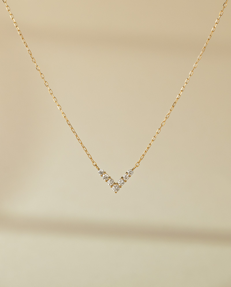 K18 曜V鑽石項鍊 0.15ct