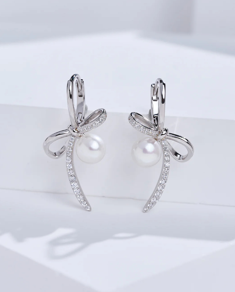 小蒼蘭蝴蝶結耳環