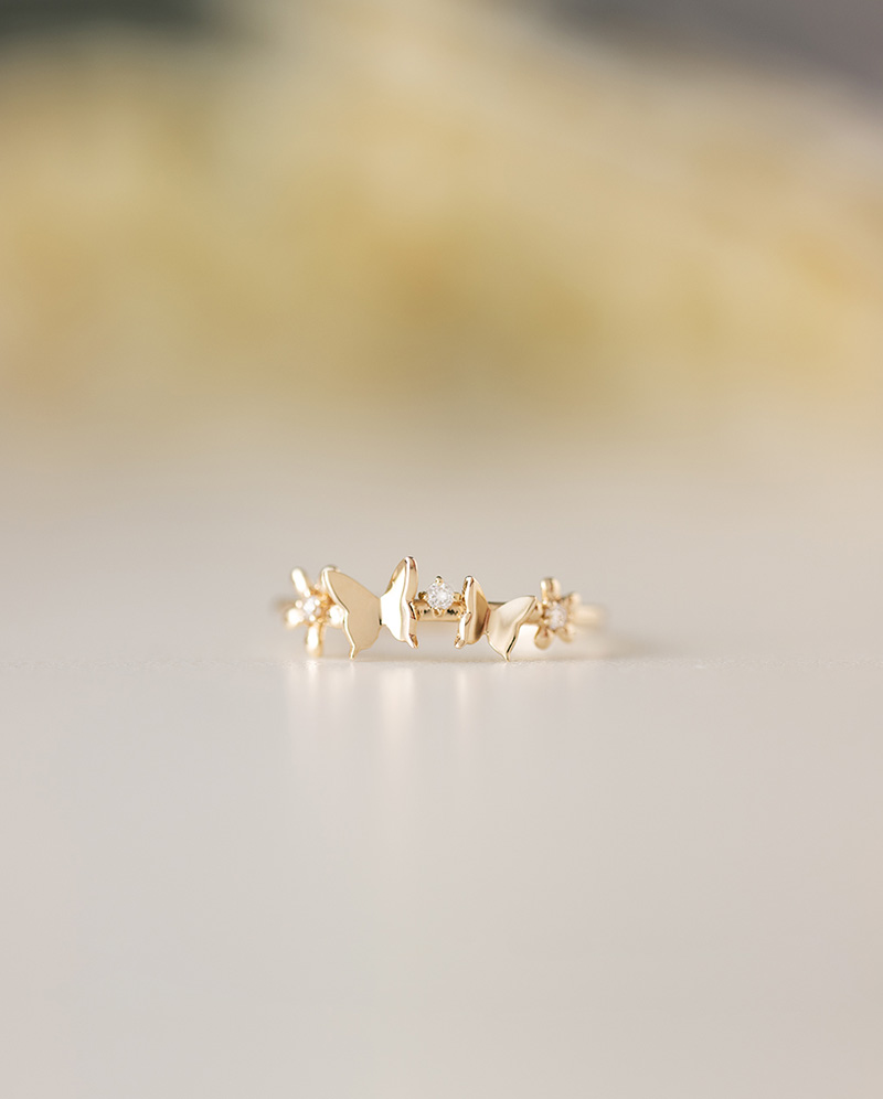 K10 蝴蝶華爾滋鑽石戒指