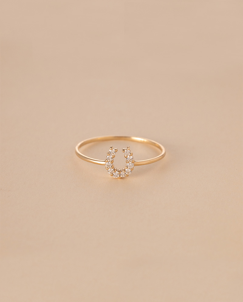 K10 星曜小馬蹄鑽石戒指 0.1ct