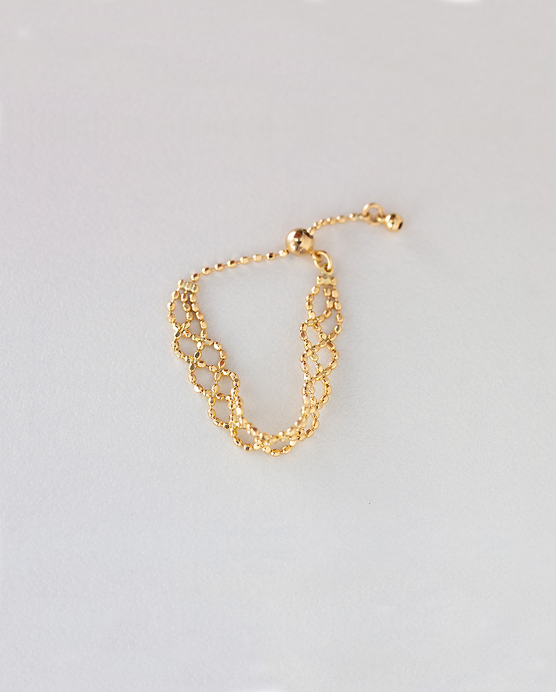 K18 編織蕾絲鍊戒