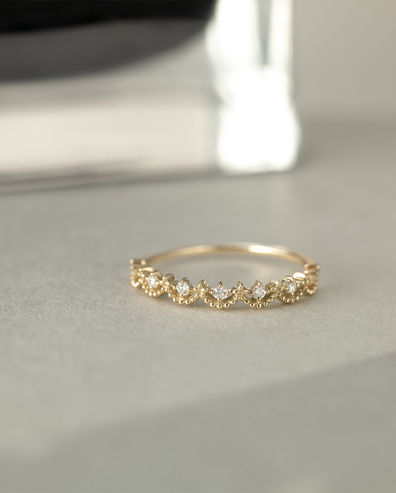 K10 花冠鑽石戒指 0.06ct